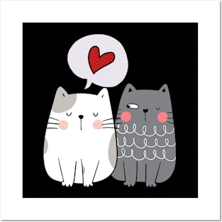 Funny Love Cat Posters and Art